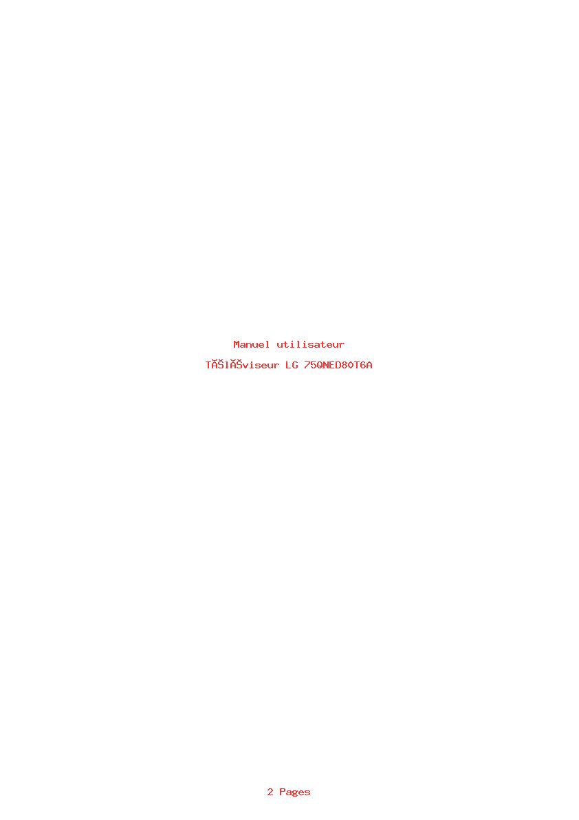 Page 1 de la notice Manuel utilisateur LG 75QNED80T6A