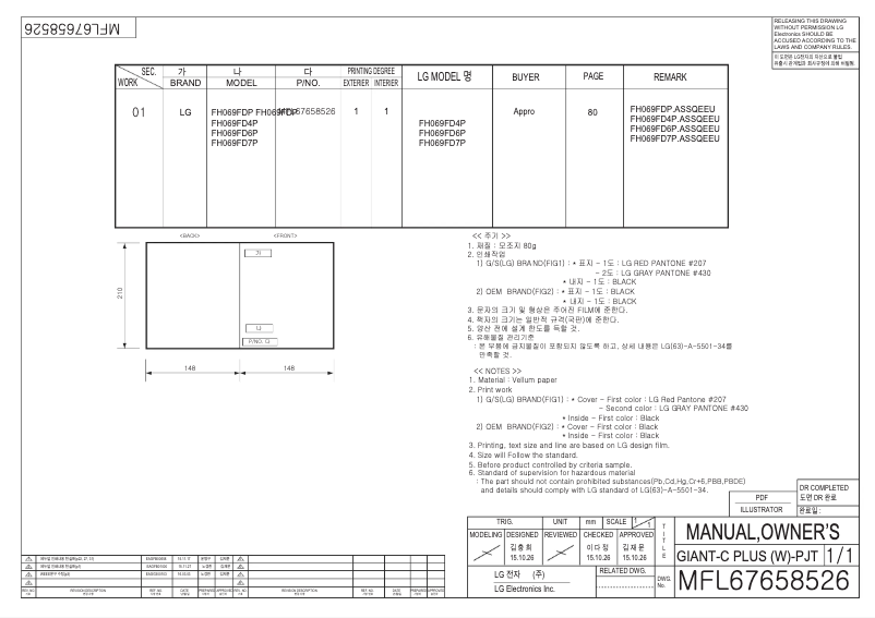 Page 1 of the manual User Manual LG FH069FD7P