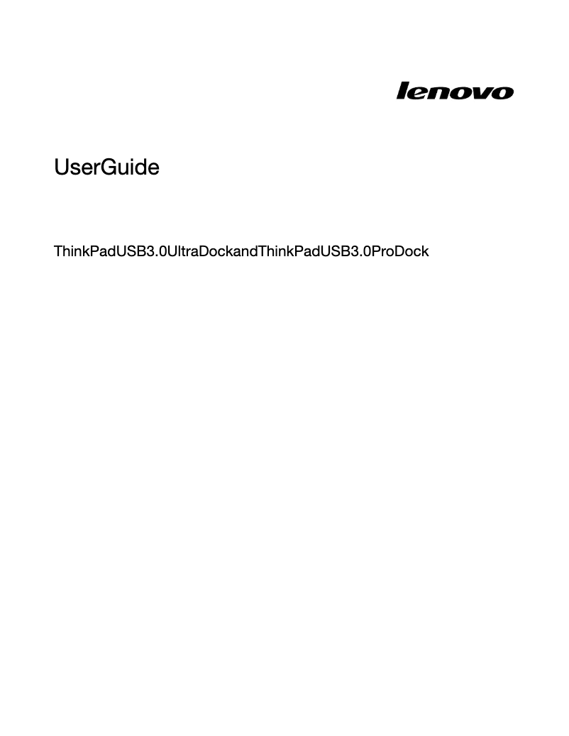 Page 1 de la notice Manuel utilisateur Lenovo ThinkPad Basic USB 3.0 Dock