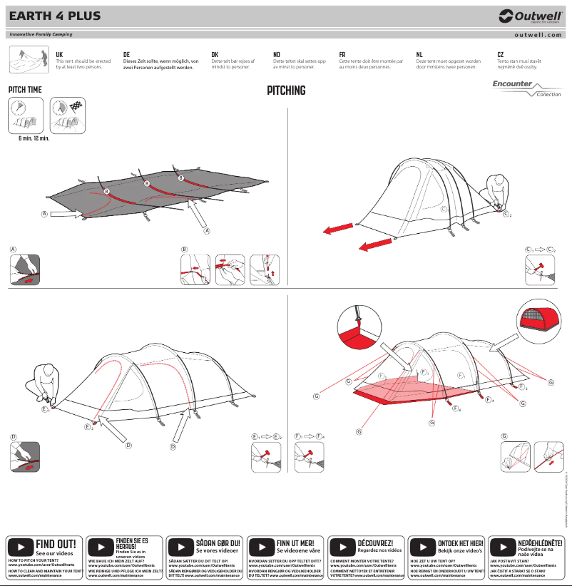 Page 1 de la notice Manuel utilisateur Outwell Earth 4 Plus