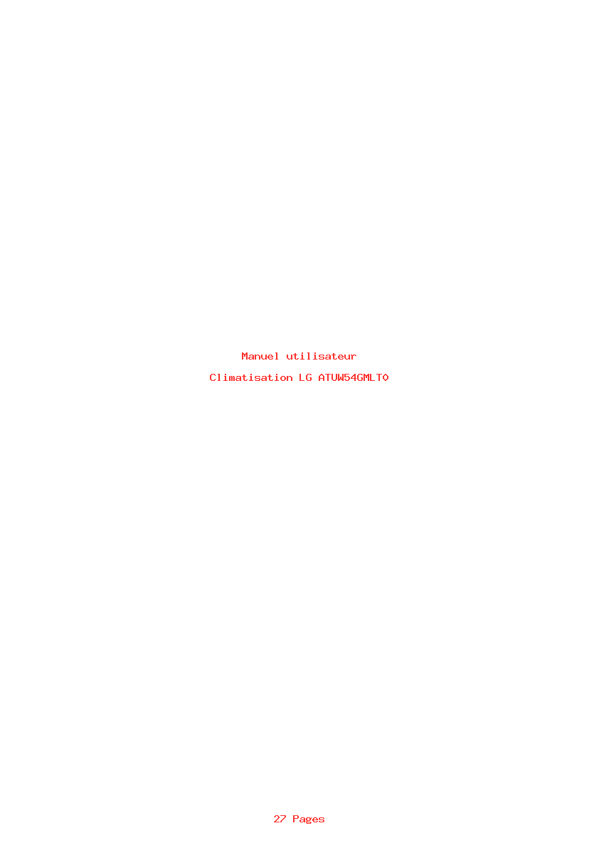 Page 1 de la notice Manuel utilisateur LG ATUW54GMLT0