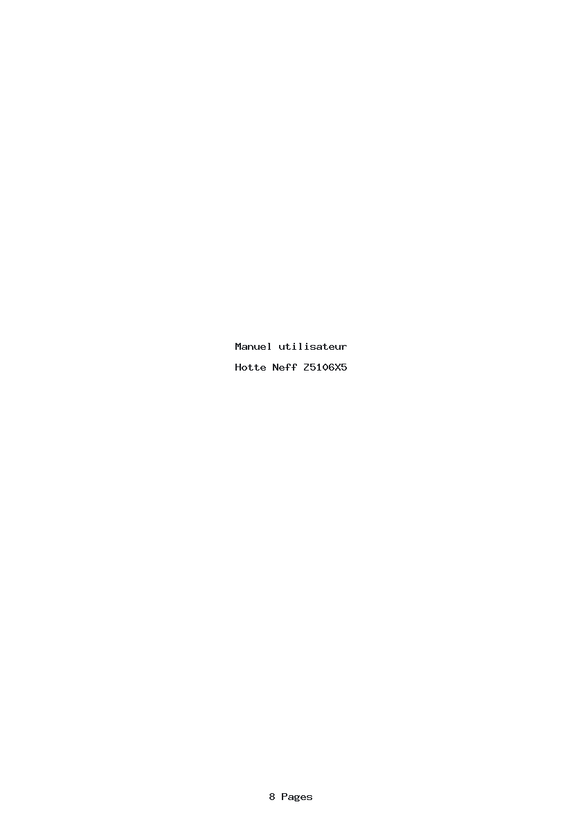 Page 1 de la notice Manuel utilisateur Neff Z5106X5