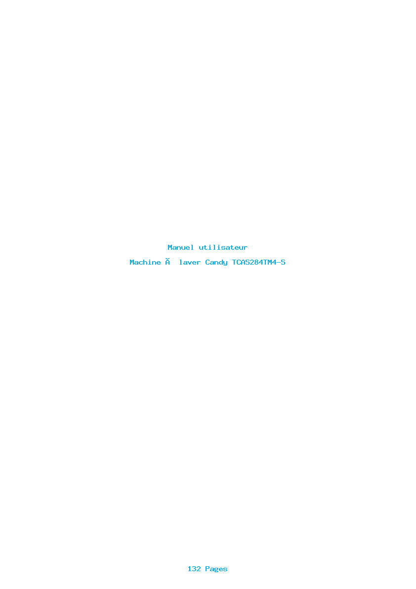 Page 1 de la notice Manuel utilisateur Candy TCAS284TM4-S