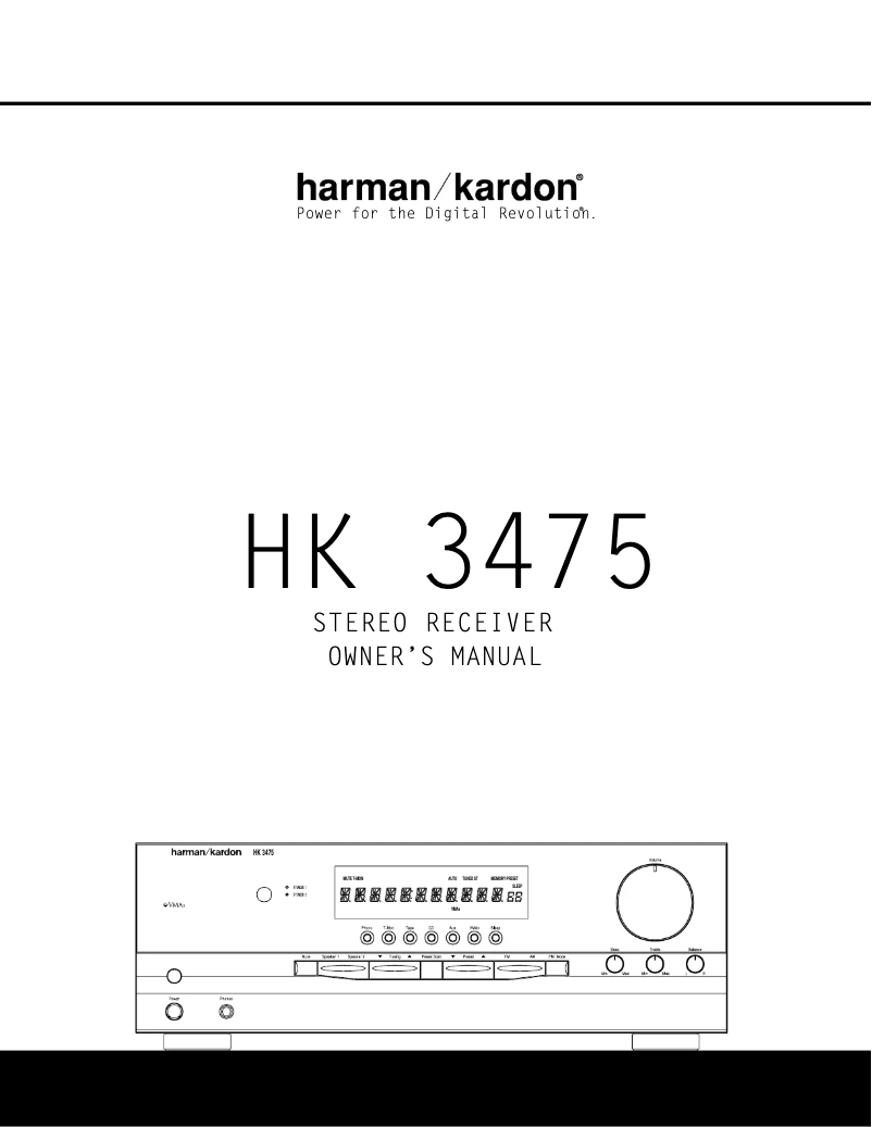 Page 1 de la notice Manuel utilisateur Harman Kardon HK 3475