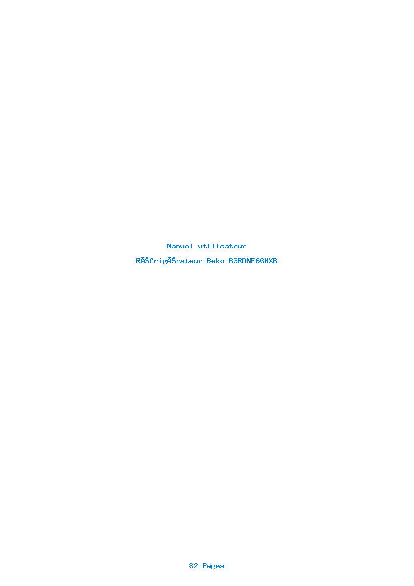 Page 1 de la notice Manuel utilisateur Beko B3RDNE66HXB
