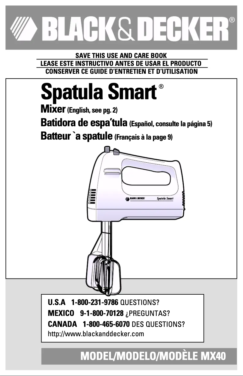 Page 1 de la notice Manuel utilisateur Black & Decker MX40