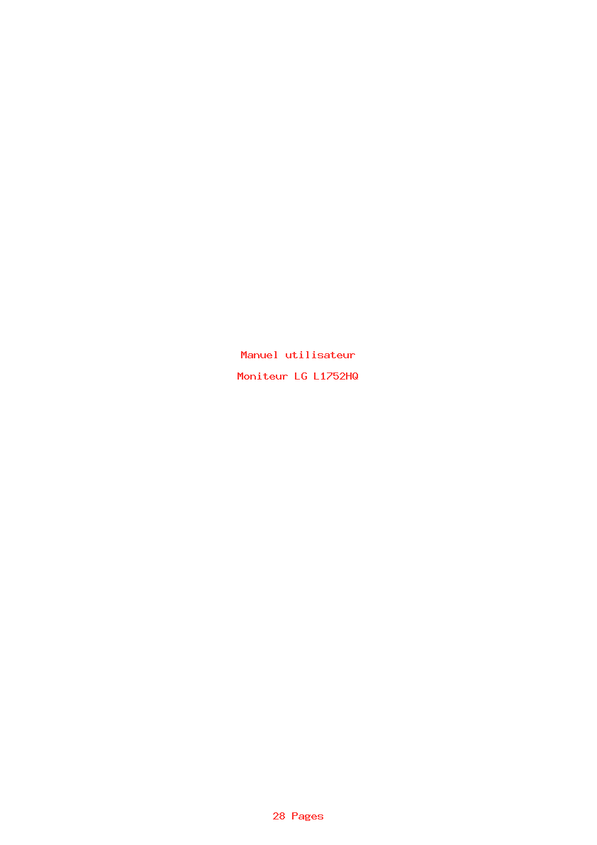 Page 1 de la notice Manuel utilisateur LG L1752HQ