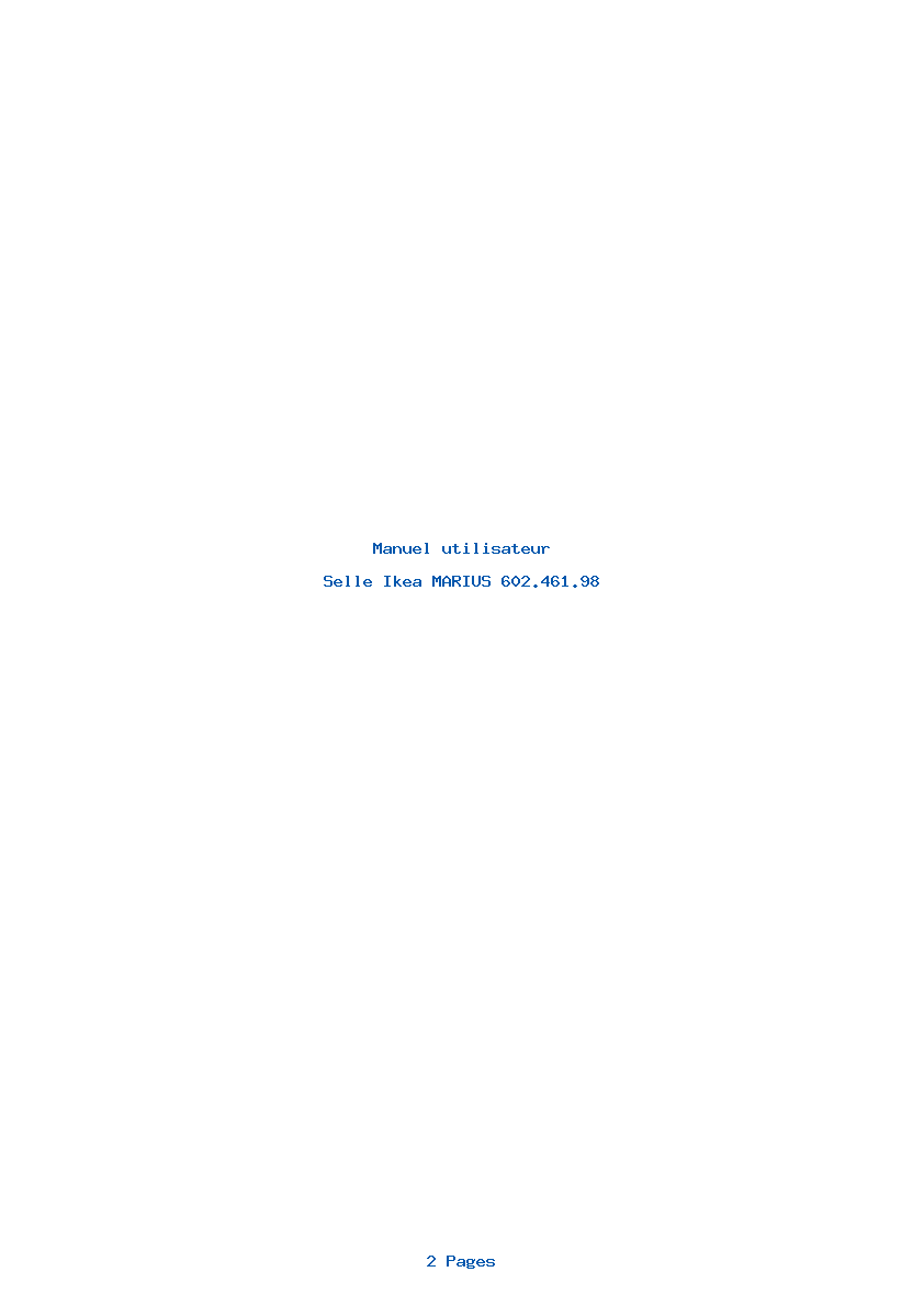 Page 1 de la notice Manuel utilisateur Ikea MARIUS 602.461.98