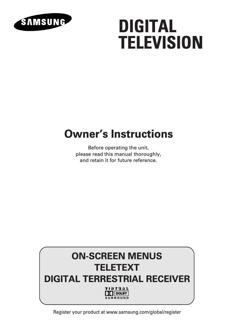 Page 1 de la notice Manuel utilisateur Samsung WS-32M204D