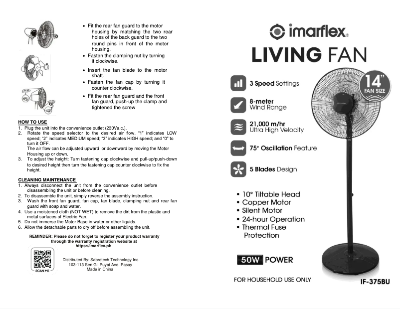 Page 1 of the manual User Manual Imarflex IF-375BU