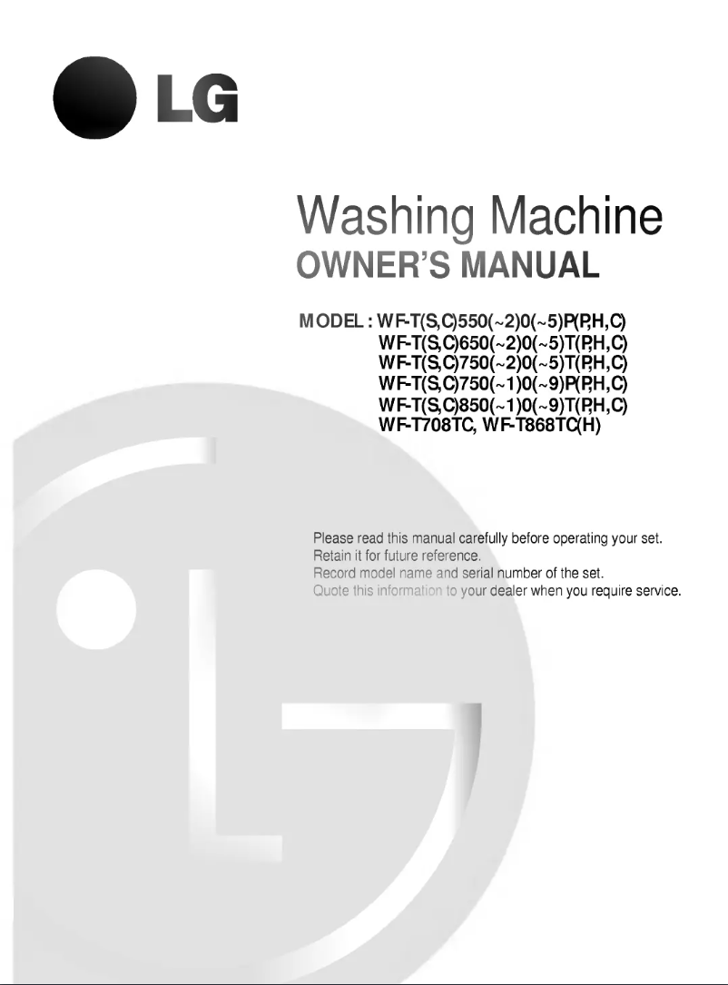Página 1 del manual Manual de usuario LG WF-T6500TPZ