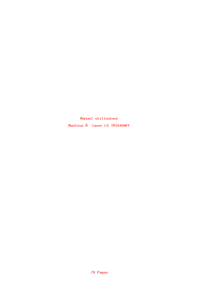 Page 1 de la notice Manuel utilisateur LG TR1640AFF
