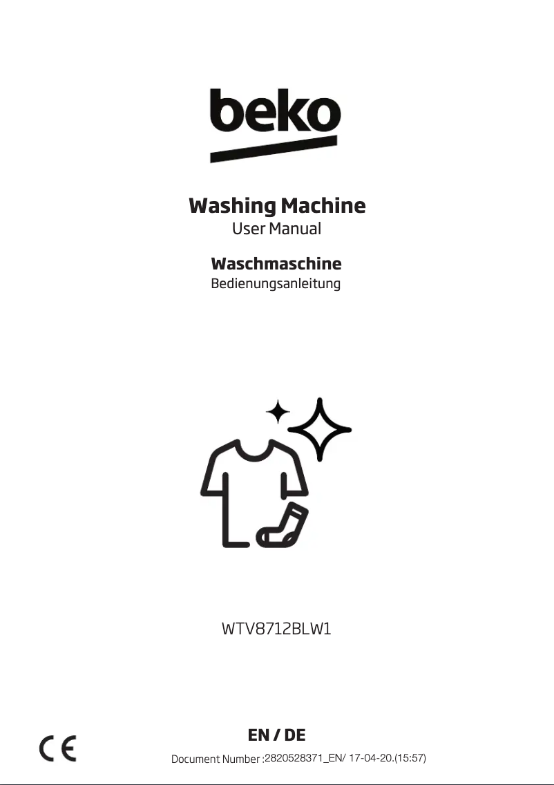 Page 1 de la notice Manuel utilisateur Beko WTV8712BLW1