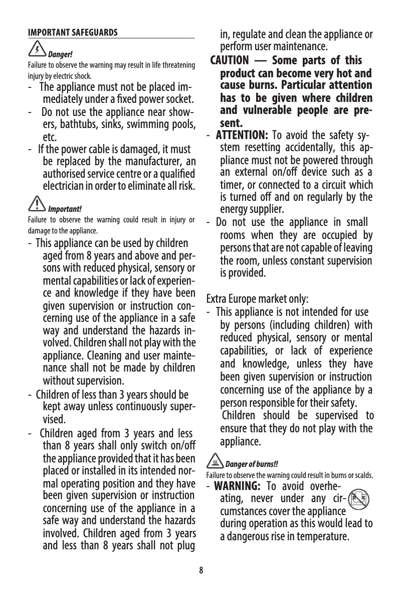 Página 1 del manual Manual de usuario DeLonghi Bend Line HFX60V20