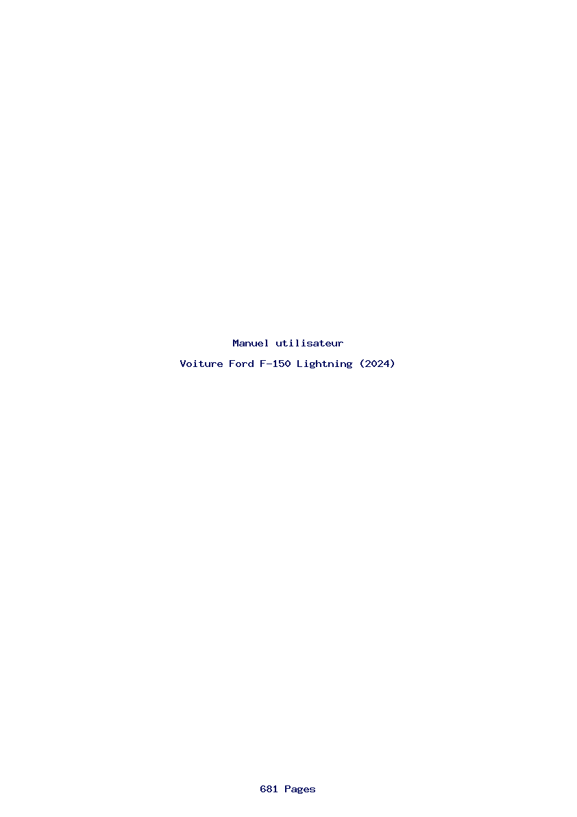 Page 1 de la notice Manuel utilisateur Ford F-150 Lightning (2024)