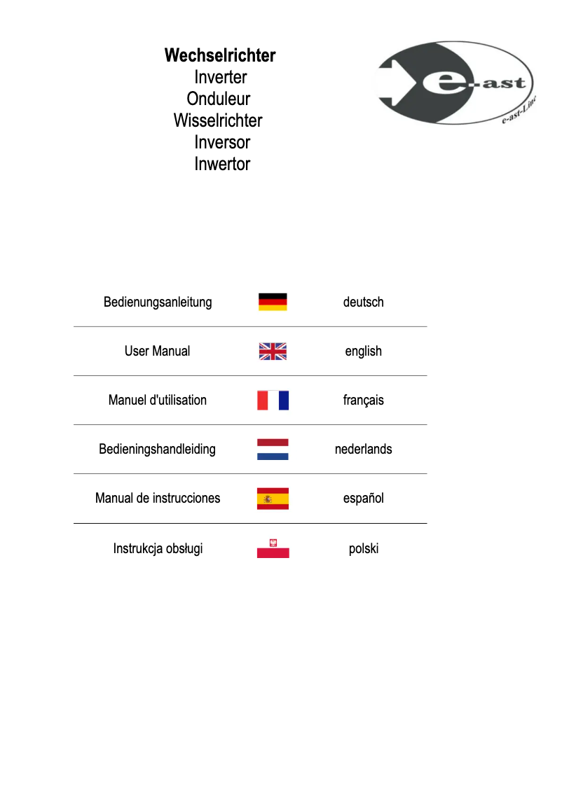 Page 1 de la notice Manuel utilisateur e-ast CLS300-24