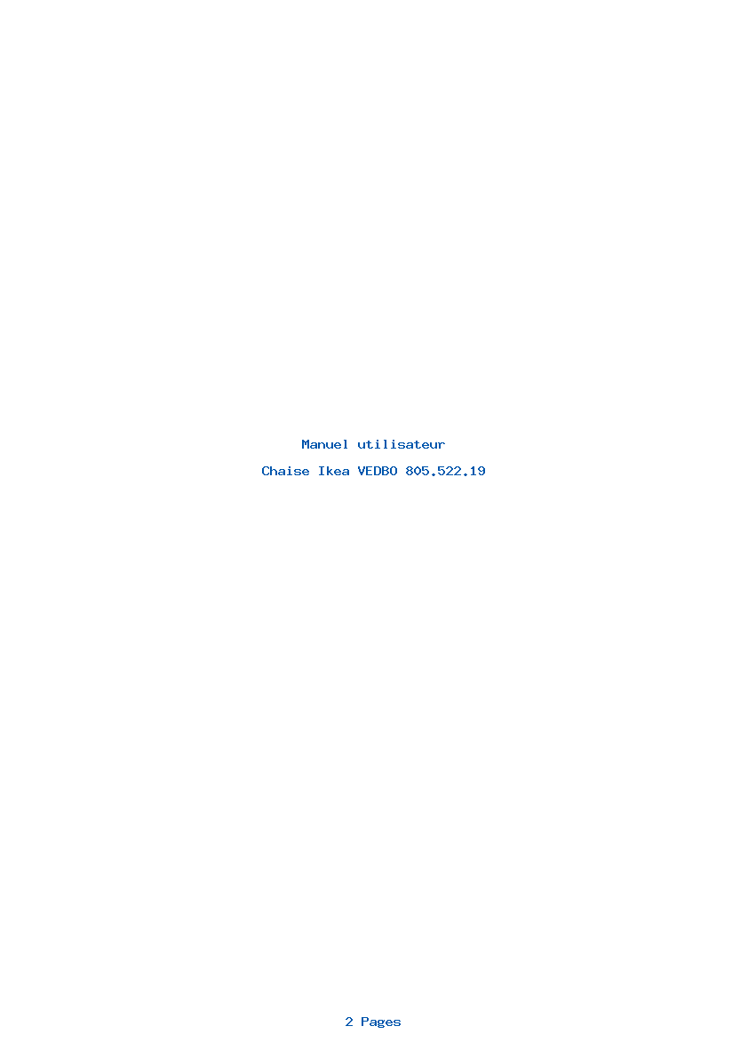 Page 1 de la notice Manuel utilisateur Ikea VEDBO 805.522.19