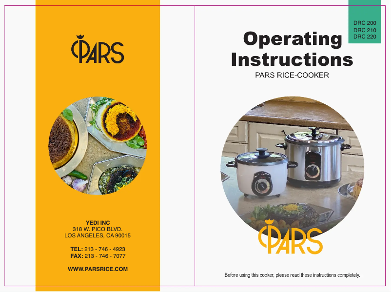 Page 1 de la notice Manuel utilisateur Pars DRC 220