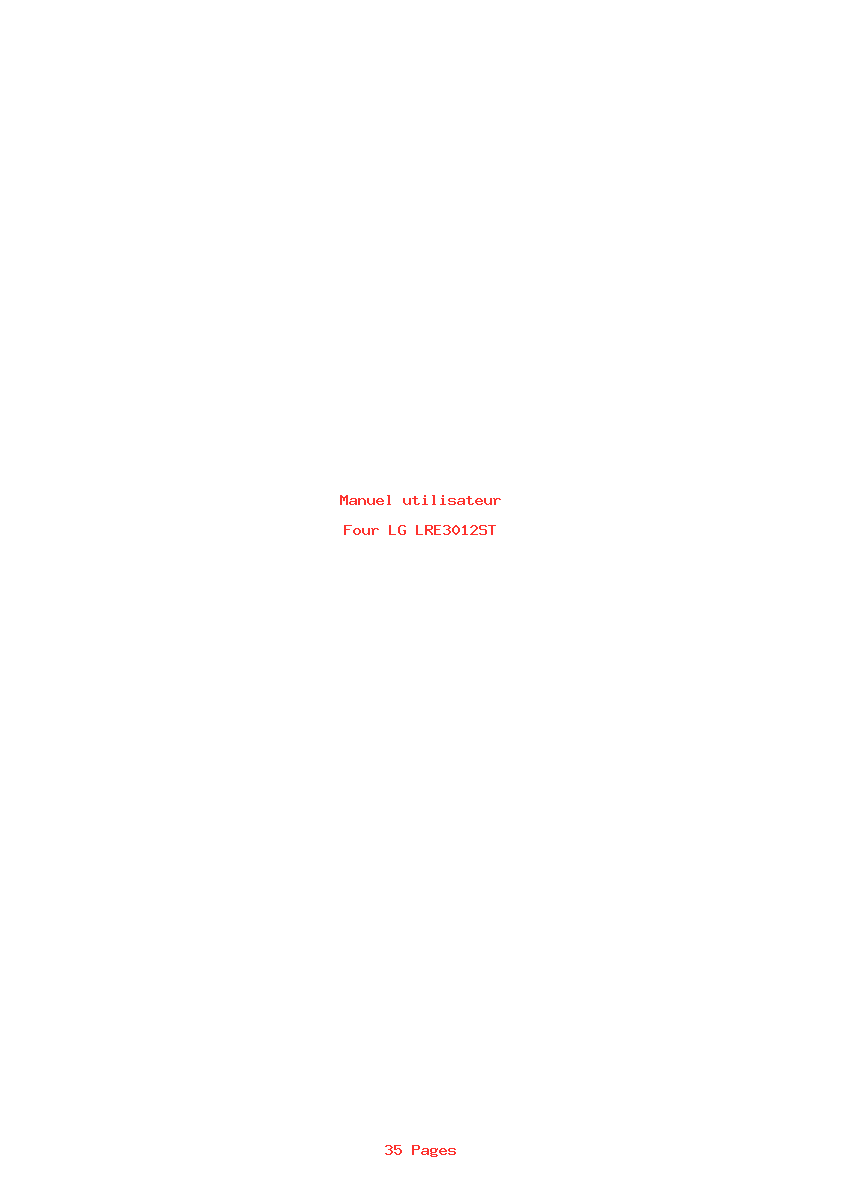 Page 1 de la notice Manuel utilisateur LG LRE3012ST