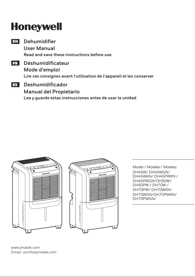 Page 1 de la notice Manuel utilisateur Honeywell DH70P
