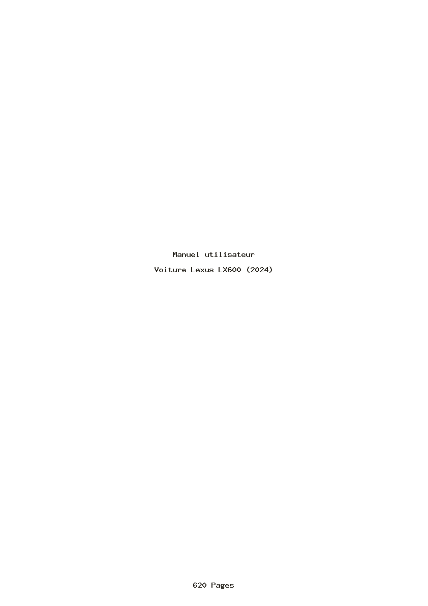 Page 1 de la notice Manuel utilisateur Lexus LX600 (2024)