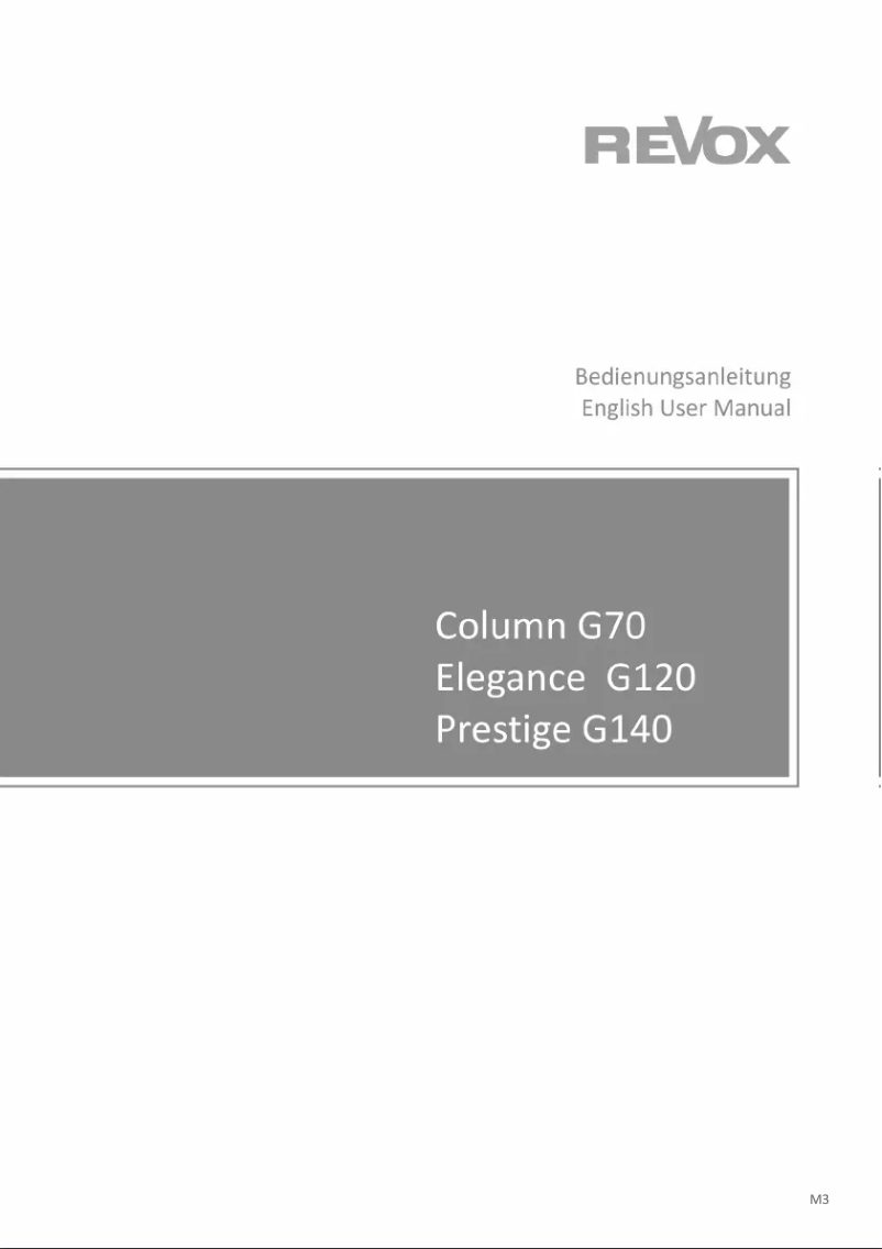 Page 1 de la notice Manuel utilisateur Revox Elegance G120