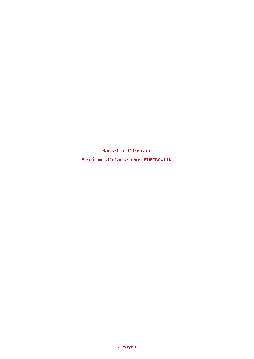 Page 1 de la notice Manuel utilisateur Abus FUFT50011W