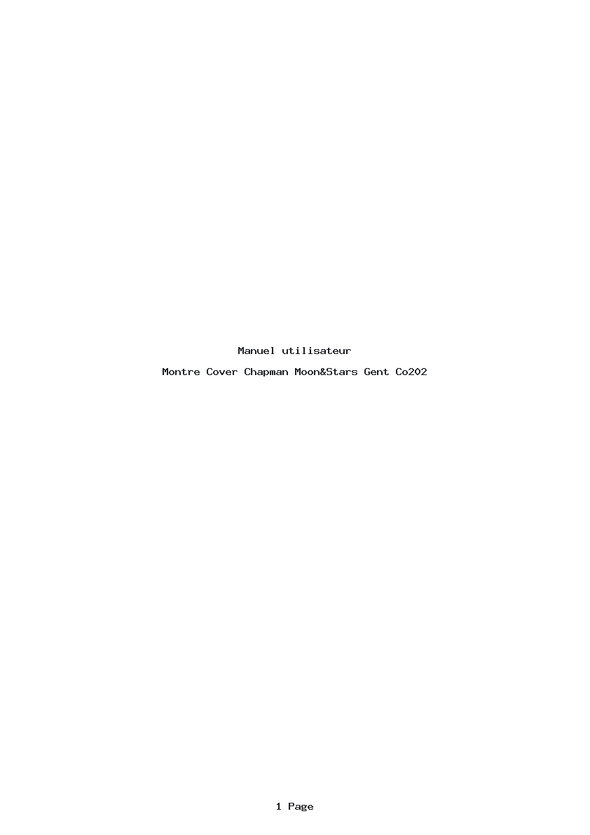 Page 1 de la notice Manuel utilisateur Cover Chapman Moon&Stars Gent Co202
