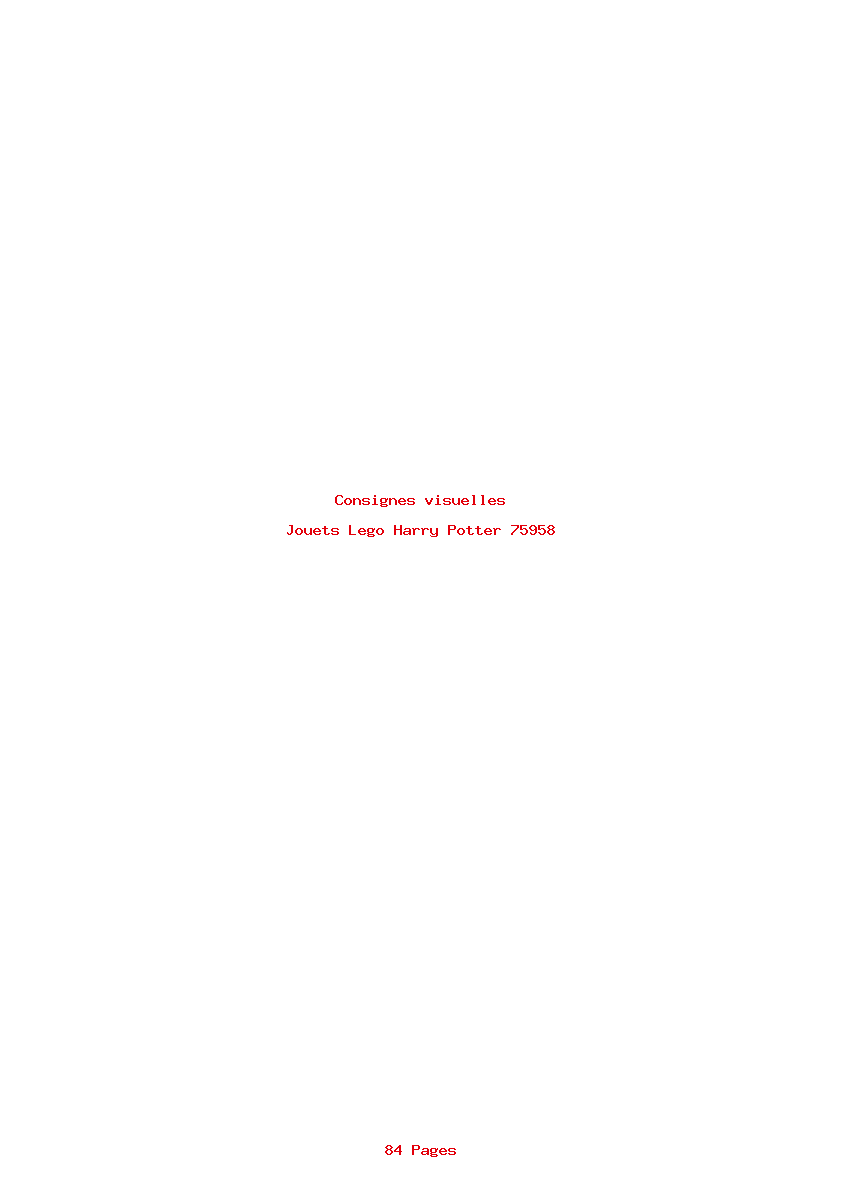 Page 1 de la notice Consignes visuelles Lego Harry Potter 75958