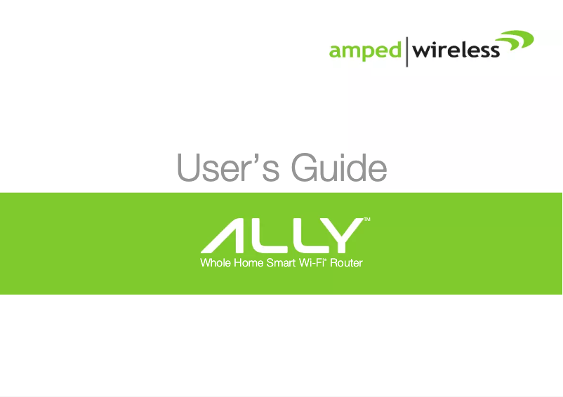 Page 1 of the manual User Manual Amped Wireless ALLY