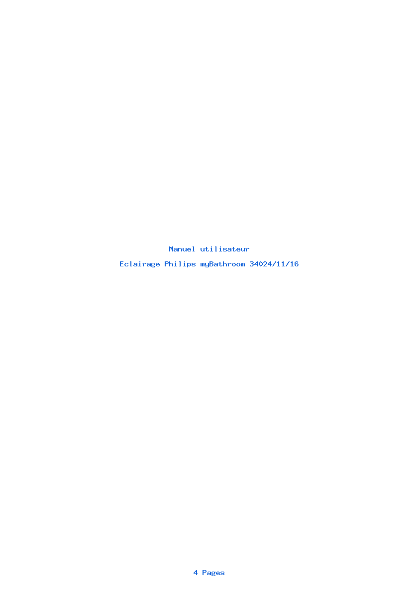 Page 1 de la notice Manuel utilisateur Philips myBathroom 34024/11/16