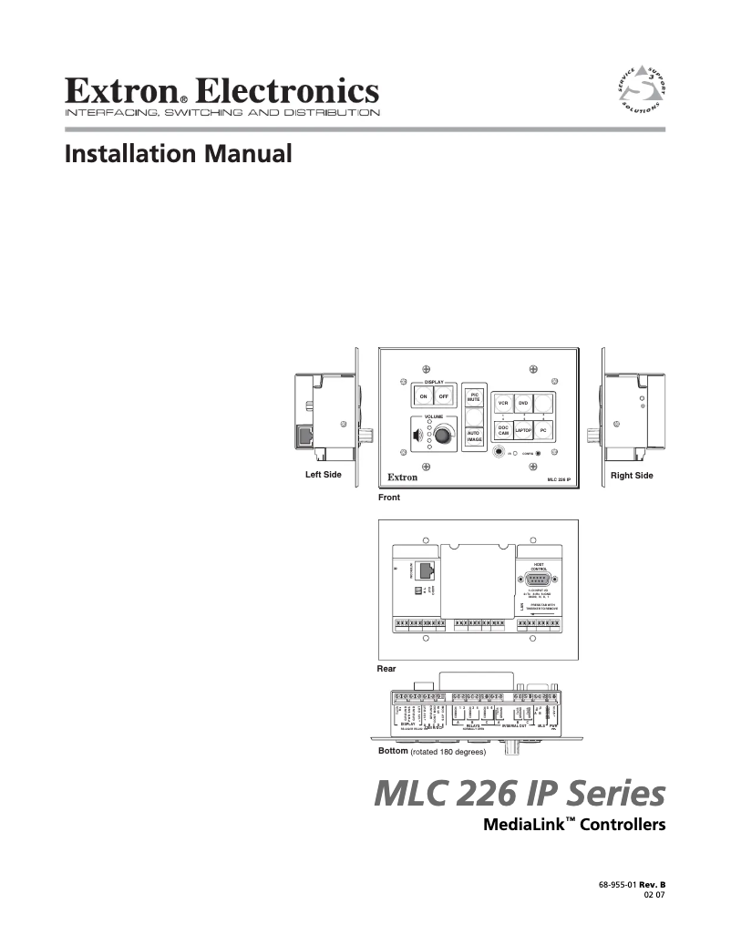 Page 1 de la notice Manuel utilisateur Extron MLC 226 IP