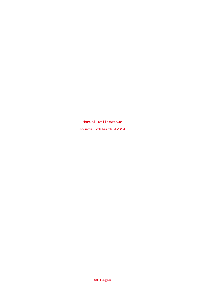 Page 1 de la notice Manuel utilisateur Schleich 42614