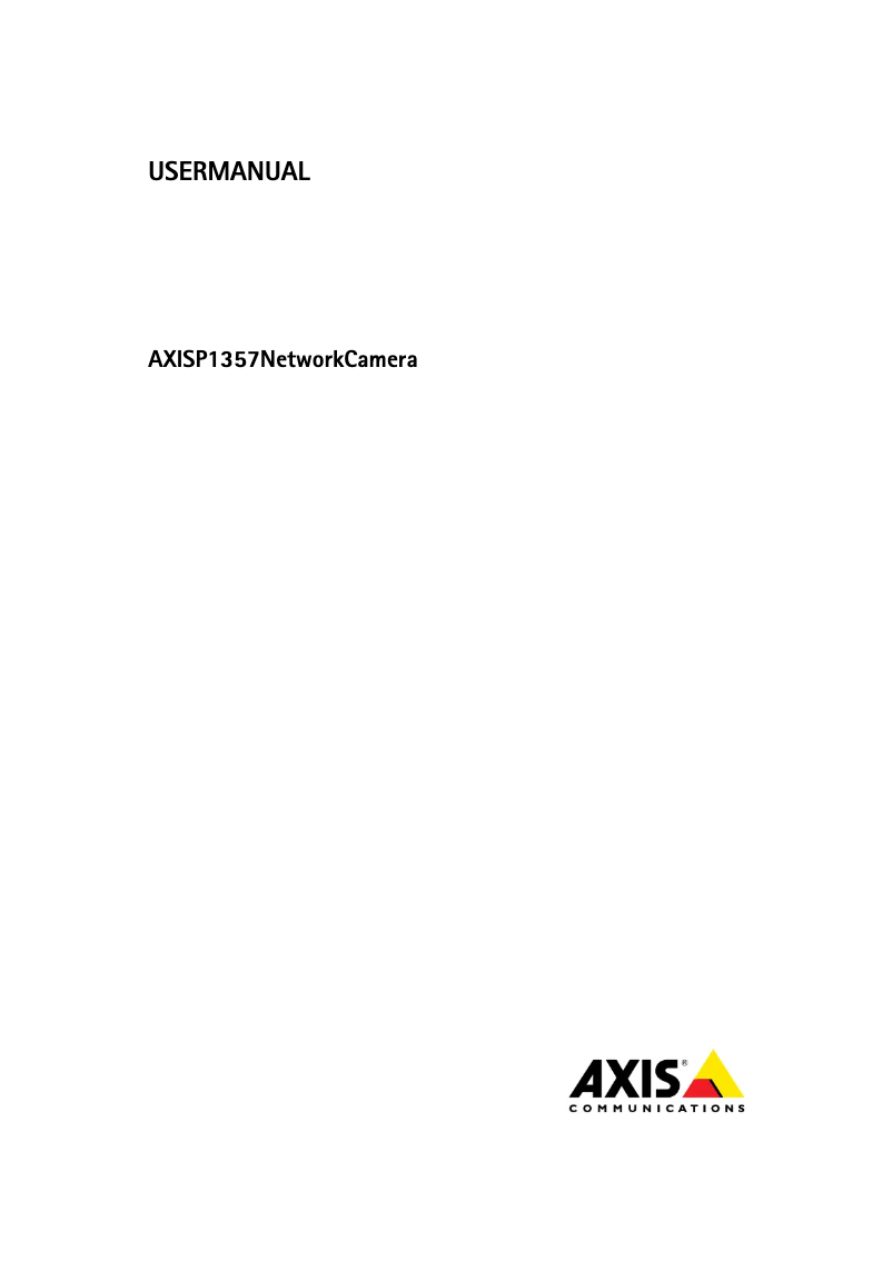 Página 1 del manual Manual de usuario Axis P1357