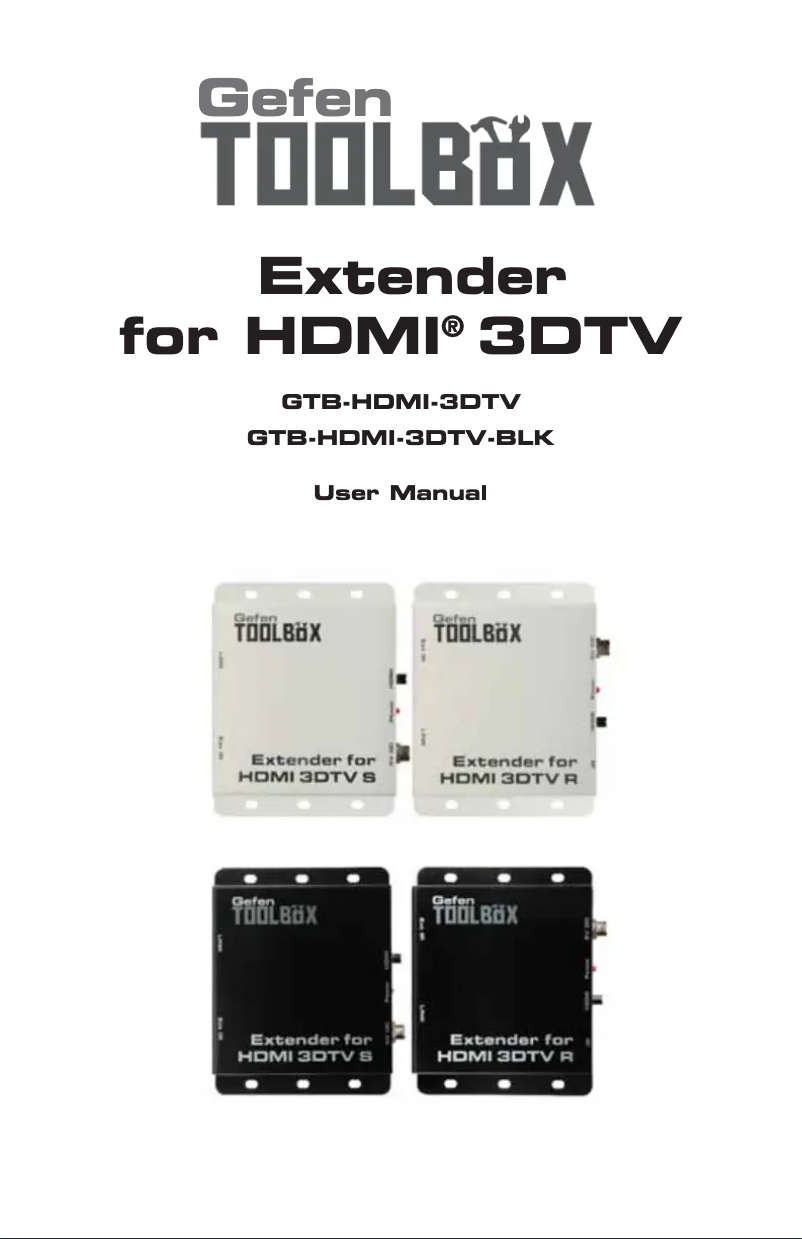 Page 1 de la notice Manuel utilisateur Gefen GTB-HDMI-3DTV-BLK