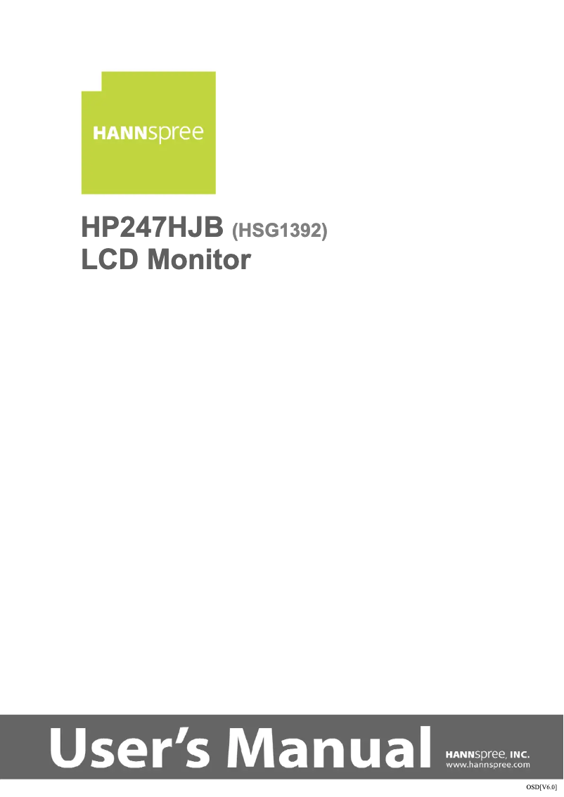 Page 1 of the manual User Manual Hannspree HP 247 HJB
