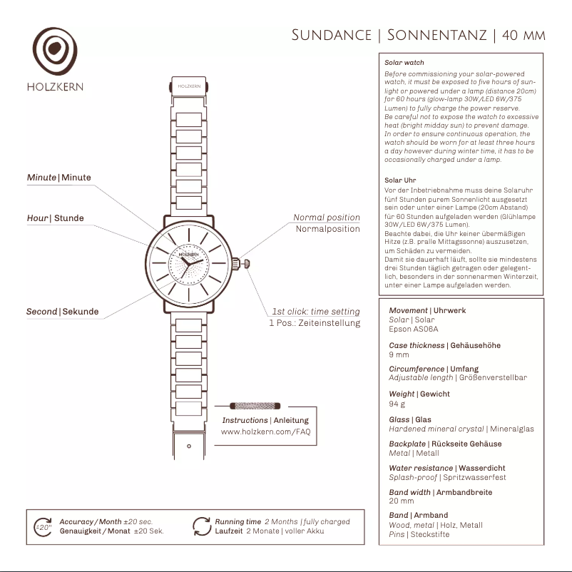 Image de la première page du manuel de l'appareil Sonnensturm