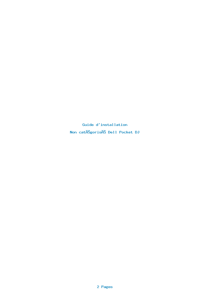 Page 1 de la notice Guide d'installation Dell Pocket DJ
