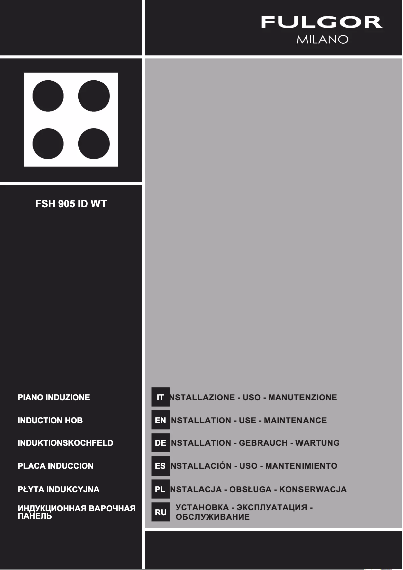 Page 1 de la notice Manuel utilisateur Fulgor Milano FSH 905 ID WT MBK