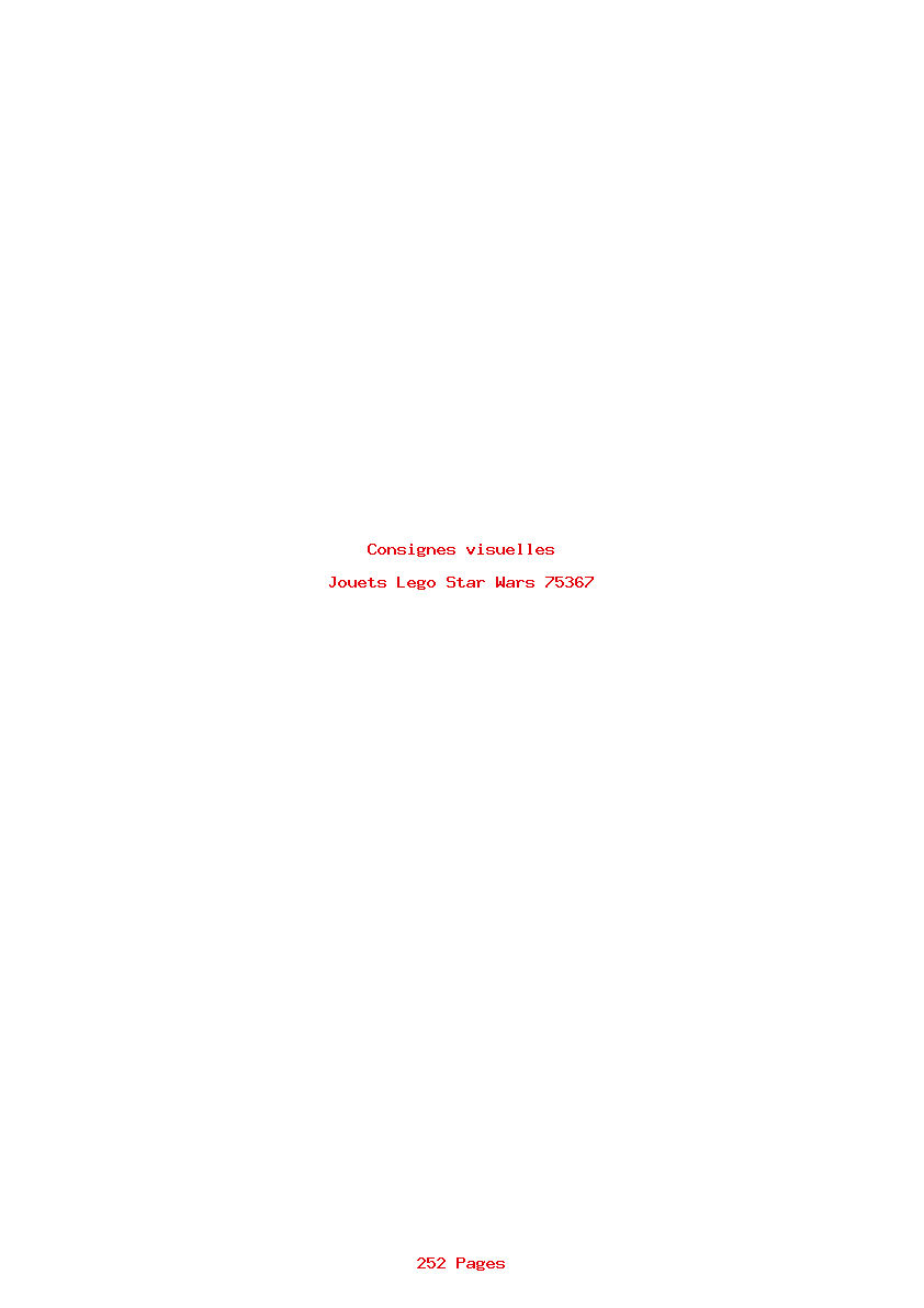 Page 1 de la notice Consignes visuelles Lego Star Wars 75367
