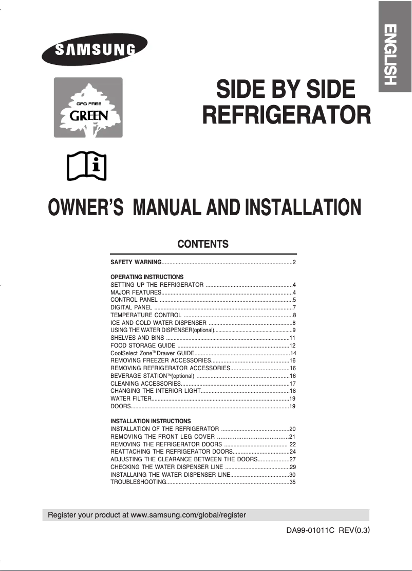 Página 1 del manual Manual de usuario Samsung RS21KLSR