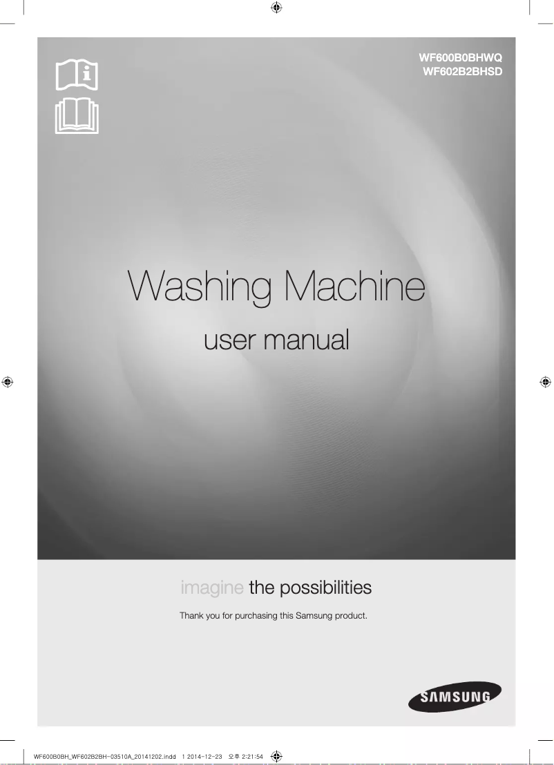 Page 1 de la notice Manuel utilisateur Samsung WF602B2BHSD