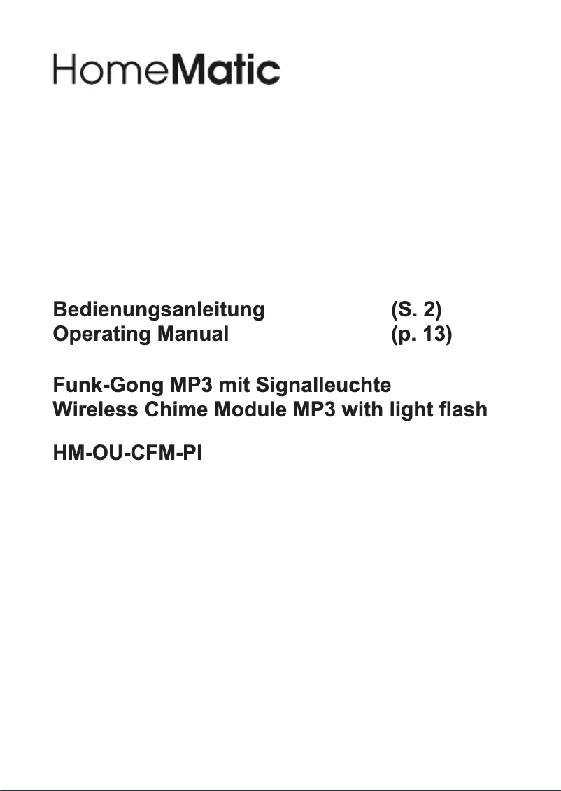 Página 1 del manual Manual de usuario Homematic IP HM-OU-CFM-Pl