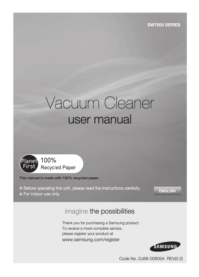 Página 1 del manual Manual de usuario Samsung SW7530