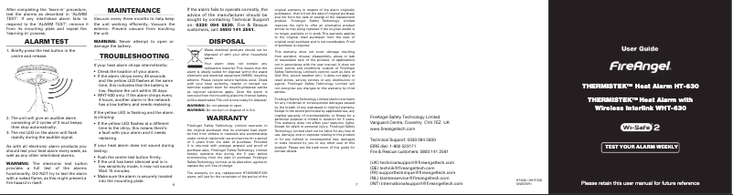 Page 1 de la notice Manuel utilisateur FireAngel HT-630