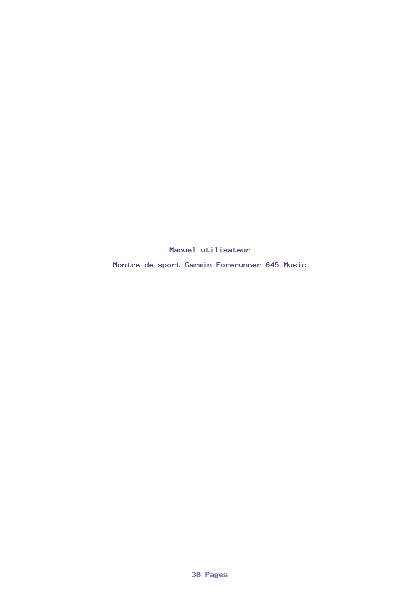 Page 1 de la notice Manuel utilisateur Garmin Forerunner 645 Music
