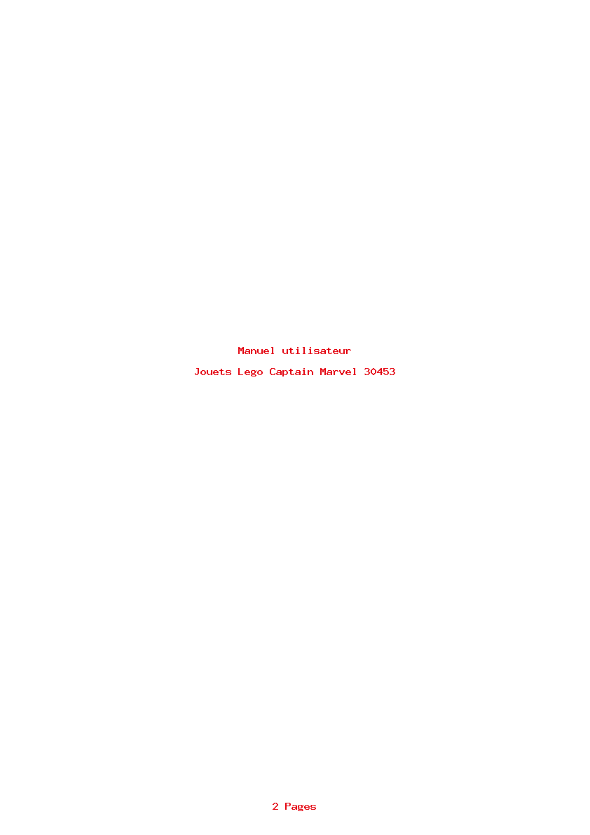Page 1 de la notice Manuel utilisateur Lego Captain Marvel 30453