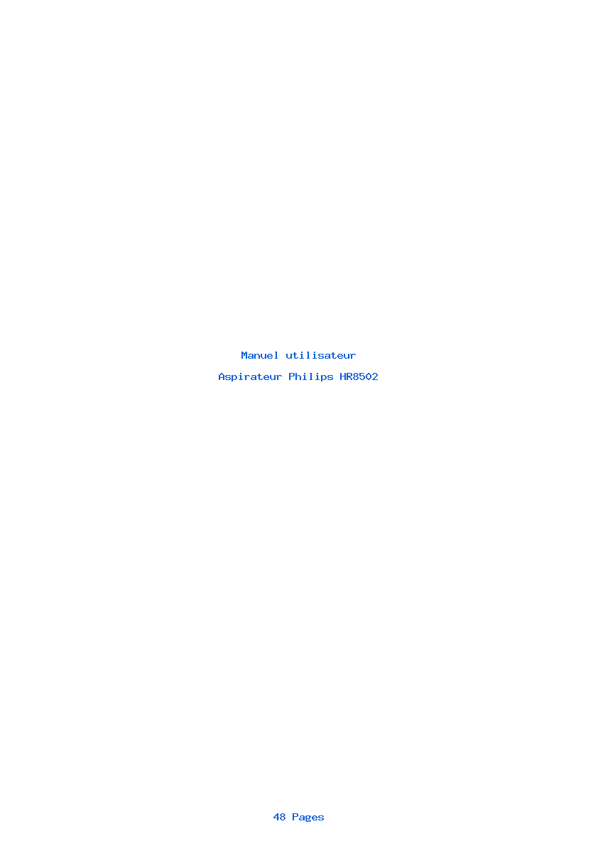 Page 1 de la notice Manuel utilisateur Philips HR8502