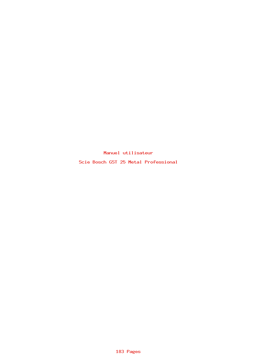 Page 1 de la notice Manuel utilisateur Bosch GST 25 Metal Professional