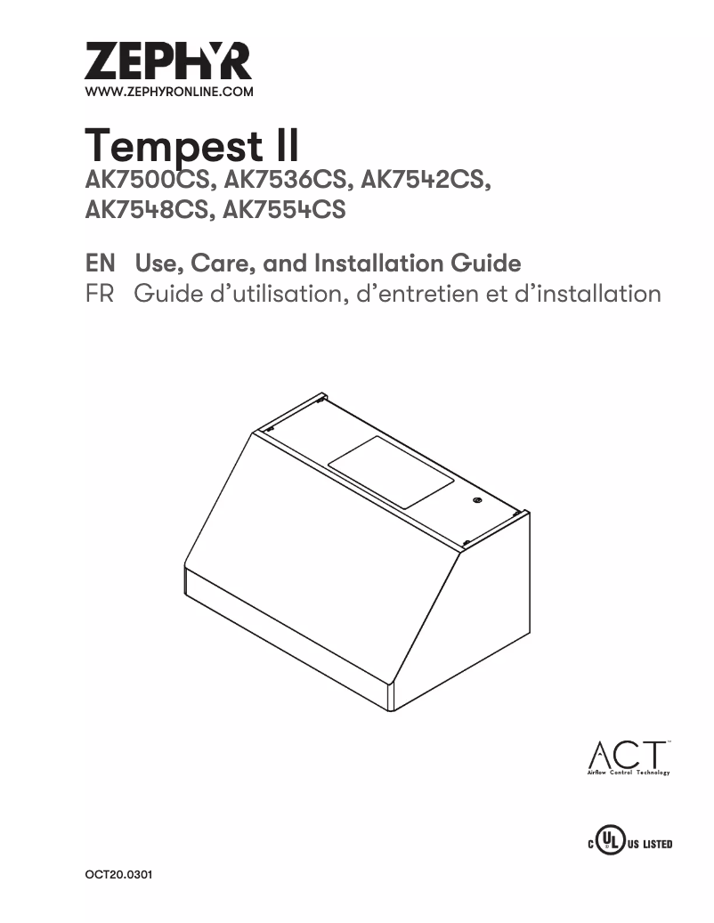 Página 1 del manual Manual de usuario Zephyr Tempest II AK7542CS